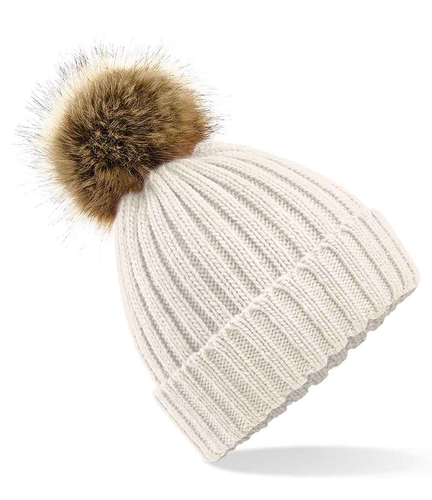 Beechfield - Faux Fur Pop Pom Chunky Beanie - BB412 BIS ONE