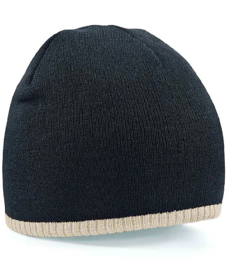 Beechfield - Two Tone Pull-On Beanie - BB44C BK/ST ONE