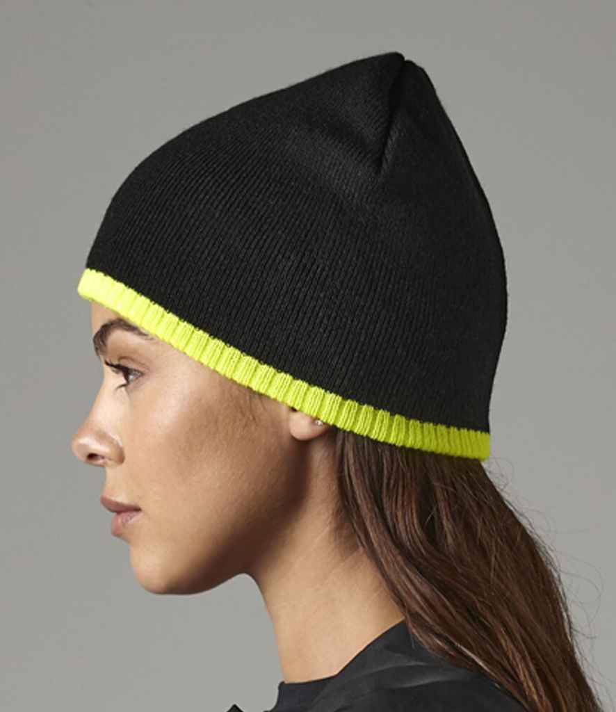 Beechfield - Two Tone Pull-On Beanie - BB44C BK/FY ONE