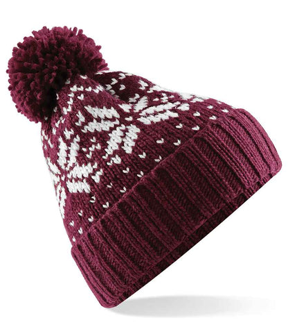 Beechfield - Fair Isle Snowstar® Beanie - BB456 BU/WH ONE