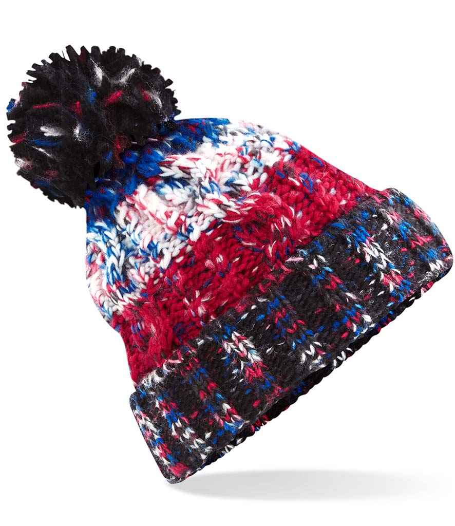 Beechfield - Corkscrew Pom Pom Beanie - BB486 BJK ONE