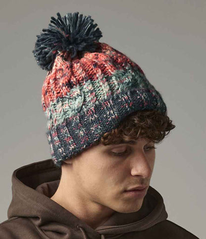 Beechfield - Corkscrew Pom Pom Beanie - BB486 WMB ONE