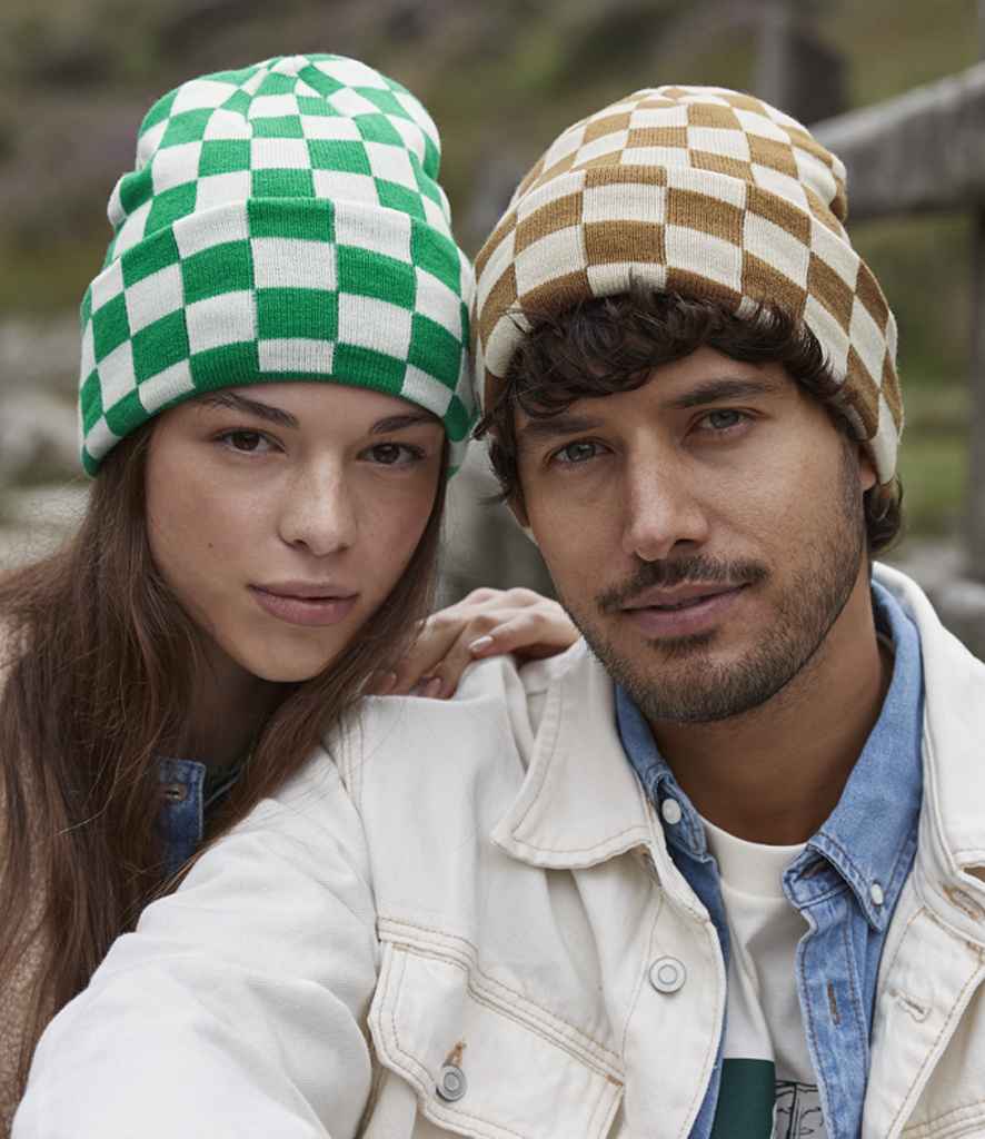 Beechfield - Checkerboard Beanie - BB531 KG/OW ONE