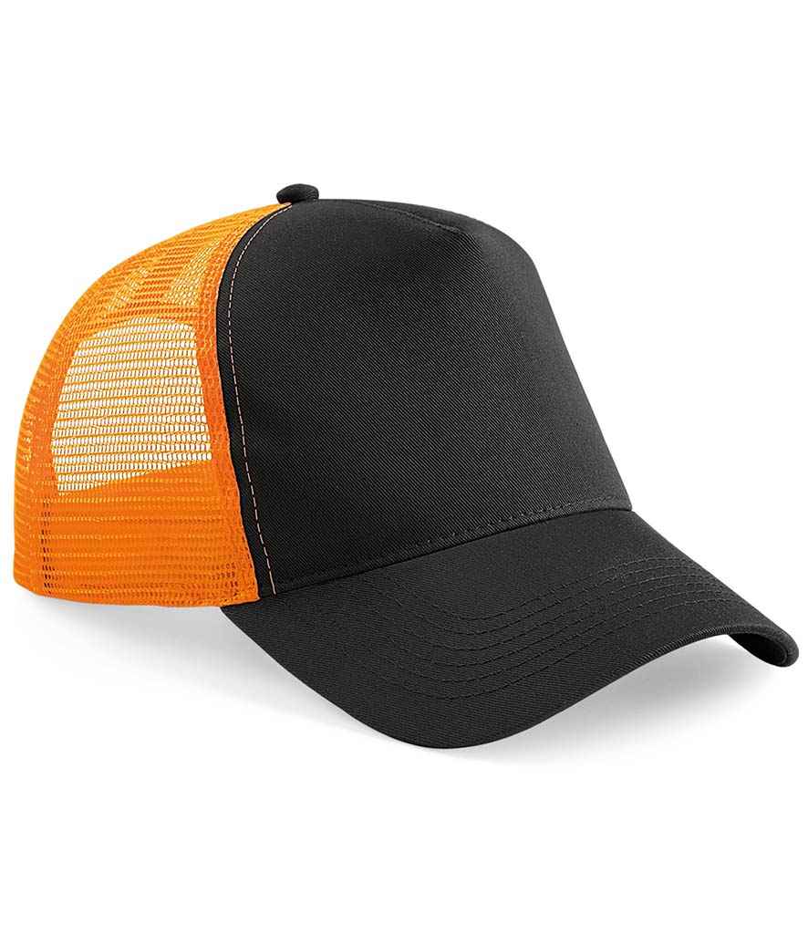 Beechfield - Snapback Trucker Cap - BB640 BK/OR ONE