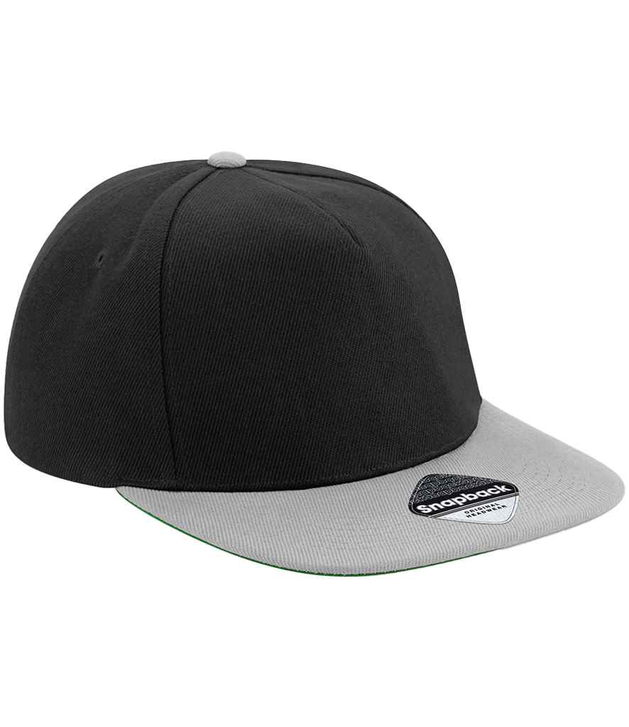 Beechfield - Original Flat Peak Snapback Cap - BB660 BK/BK ONE