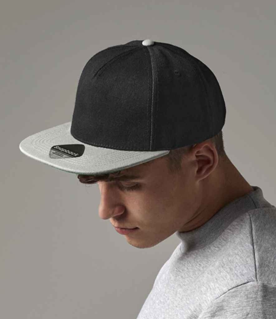 Beechfield - Original Flat Peak Snapback Cap - BB660 BK/GY ONE