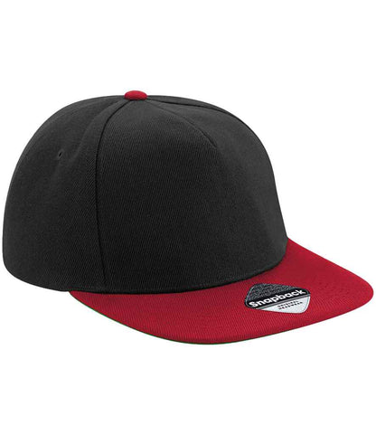 Beechfield - Original Flat Peak Snapback Cap - BB660 BK/RD ONE