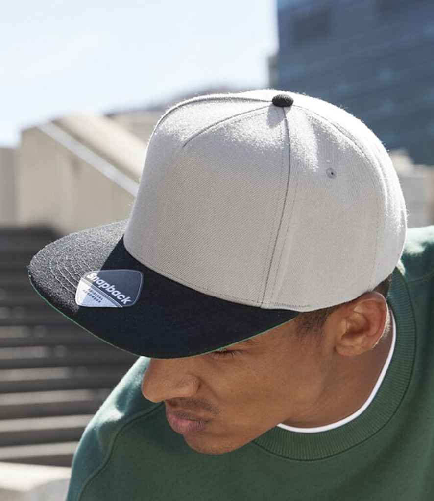 Beechfield - Original Flat Peak Snapback Cap - BB660 GY/BK ONE