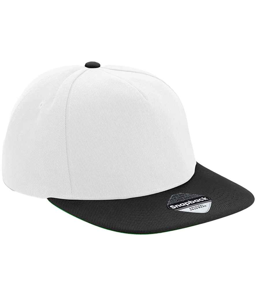 Beechfield - Original Flat Peak Snapback Cap - BB660 WH/BK ONE