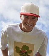 Beechfield - Contrast Flat Peak 6 Panel Cap - Natural/Red (Model)