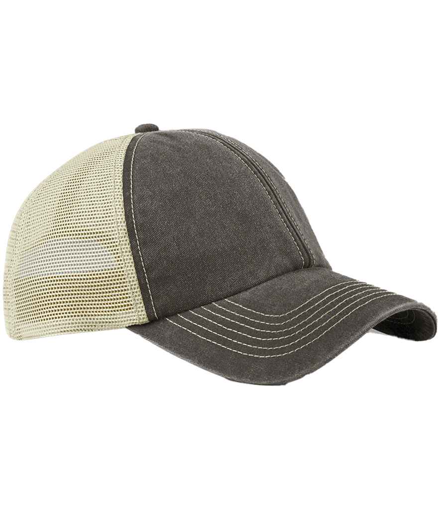 Beechfield 6 Panel Vintage Trucker Cap - BB672 VBN/S ONE