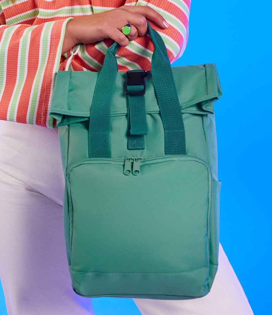 BagBase - Recycled Mini Twin Handle Roll-Top Backpack - Pierre Francis