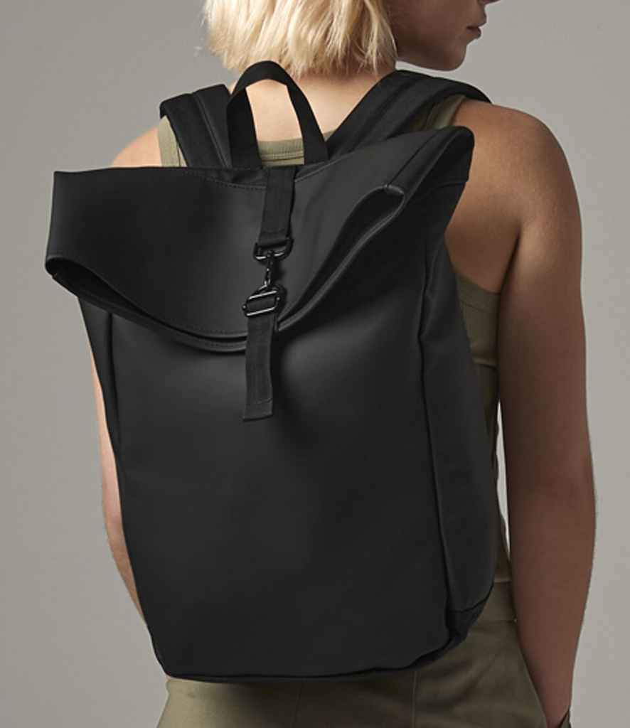 BagBase - Matte PU Roll-Top Backpack