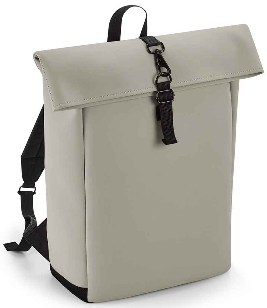 BagBase - Matte PU Roll-Top Backpack