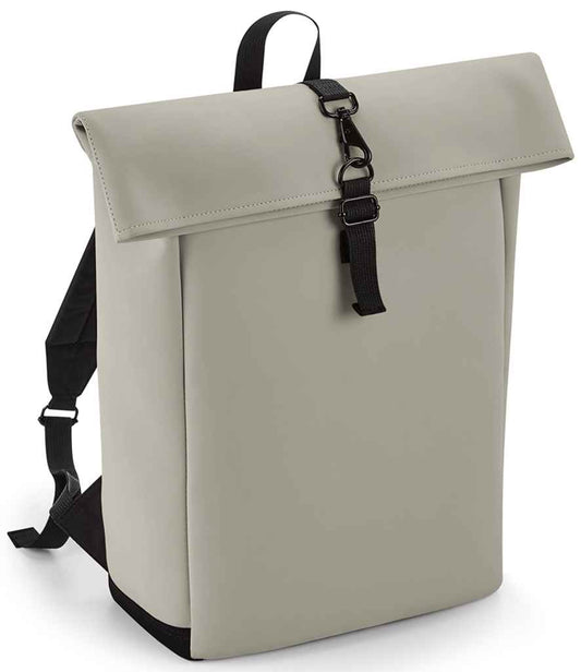 BagBase - Matte PU Roll-Top Backpack