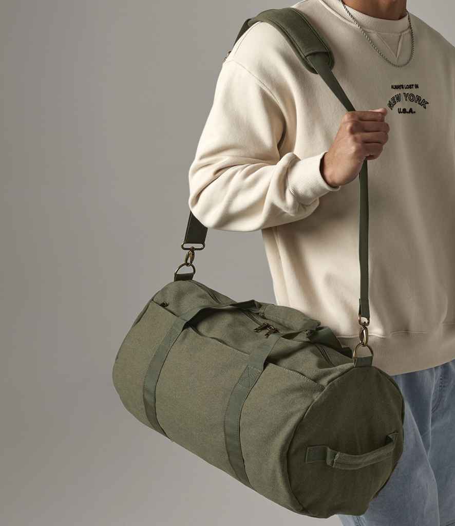 BagBase - Vintage Canvas Barrel Bag