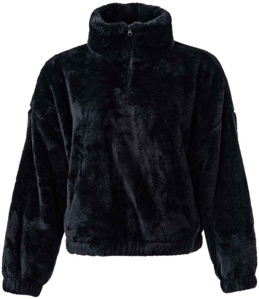 Brand Lab - Ladies Fluffy 1/4 Zip Fleece - BH202 BLK S