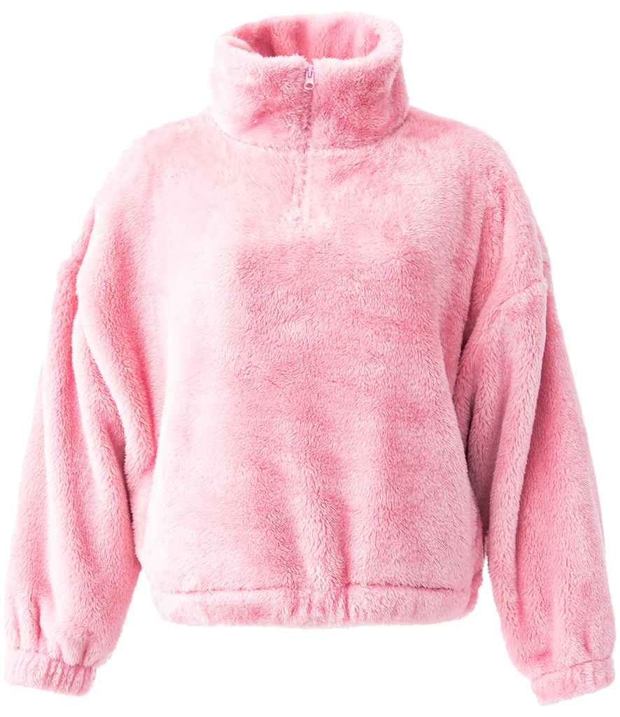 Brand Lab - Ladies Fluffy 1/4 Zip Fleece - BH202 BLK S