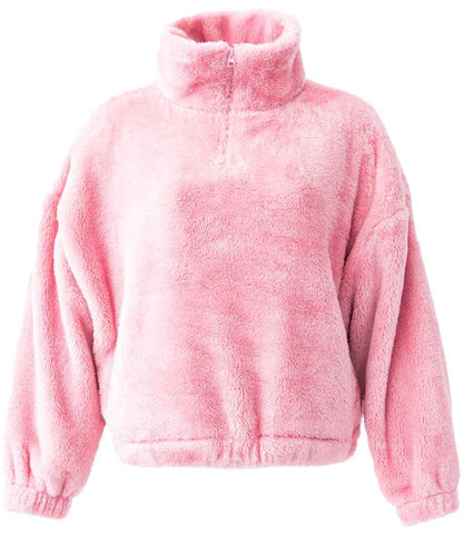 Brand Lab - Ladies Fluffy 1/4 Zip Fleece - BH202 BLK S