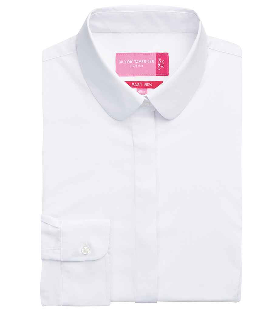 Brook Taverner - Ladies Trevi Long Sleeve Poplin Shirt - BK131 WHI 8