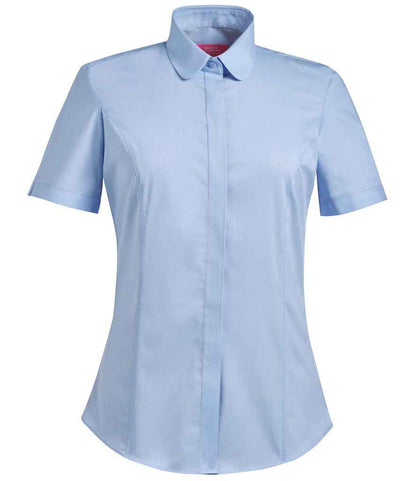 Brook Taverner - Ladies Soave Short Sleeve Poplin Shirt - BK133 SKY 8