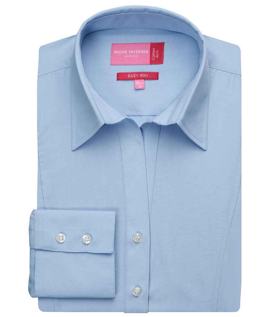 Brook Taverner - Ladies Palena Long Sleeve Poplin Shirt - BK151 BLU 8