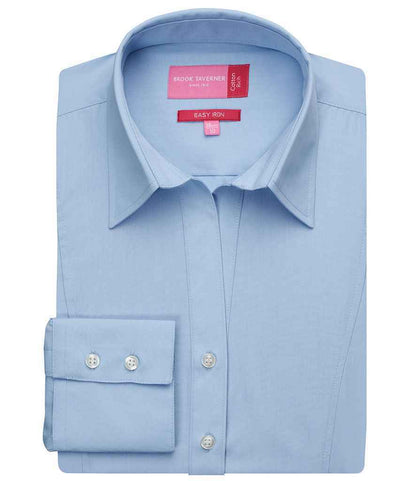 Brook Taverner - Ladies Palena Long Sleeve Poplin Shirt - BK151 BLU 8