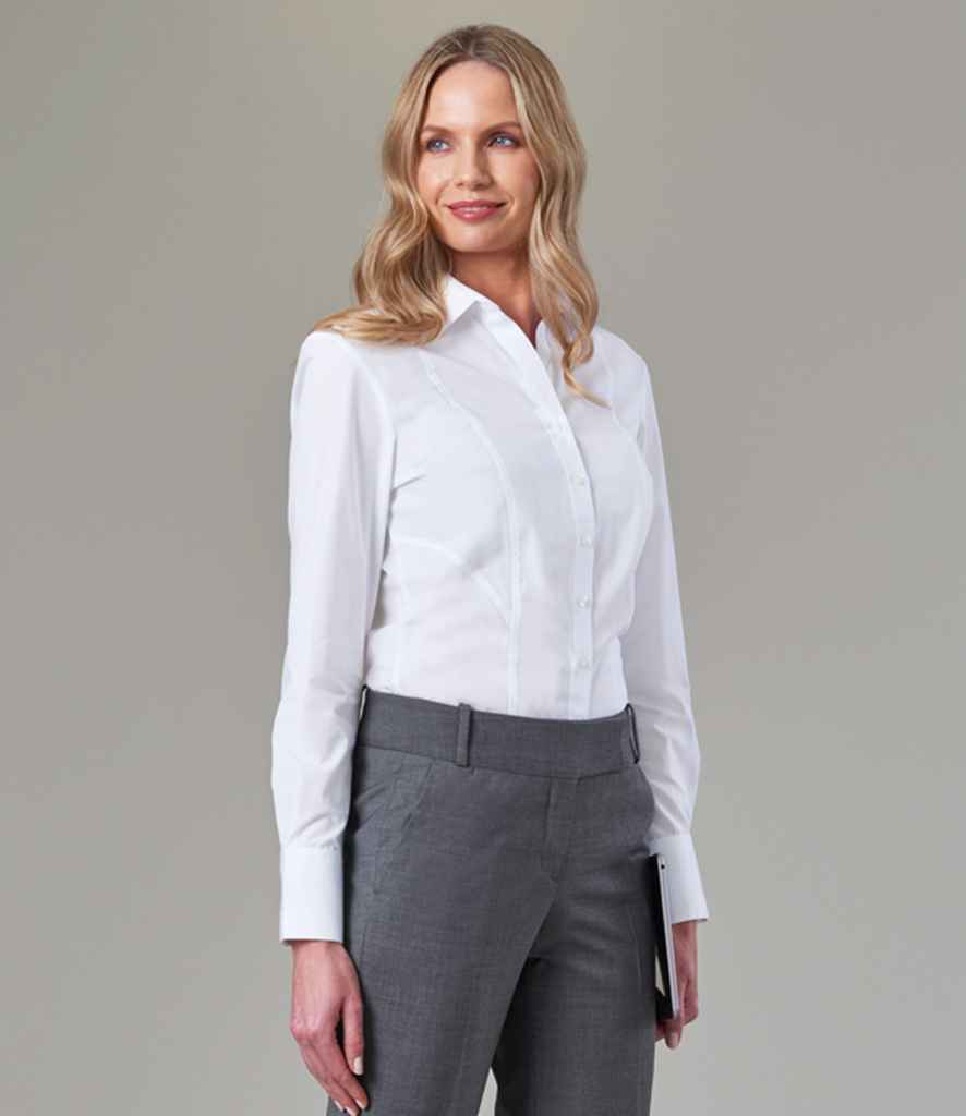 Brook Taverner - Ladies Palena Long Sleeve Poplin Shirt - BK151 WHI 8