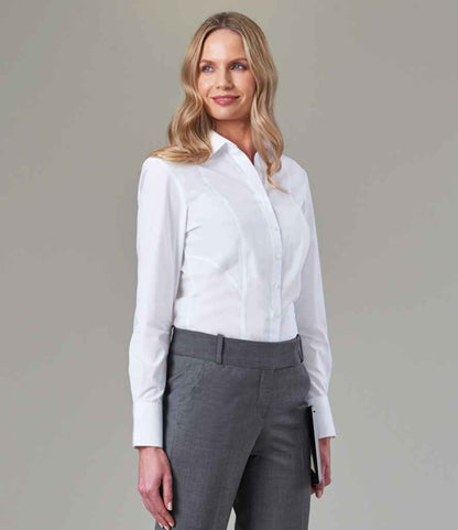 Brook Taverner - Ladies Palena Long Sleeve Poplin Shirt - BK151 WHI 8
