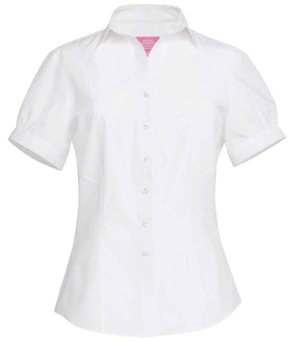 Brook Taverner - Ladies Paduli Short Sleeve Poplin Shirt - BK153 WHI 8