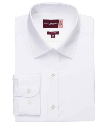 Brook Taverner - Alba Long Sleeve Slim Fit Poplin Shirt - BK154 WHI 14