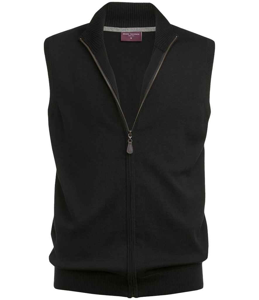 Brook Taverner - Lincoln Knitted Zip Gilet - BK557 BLK S
