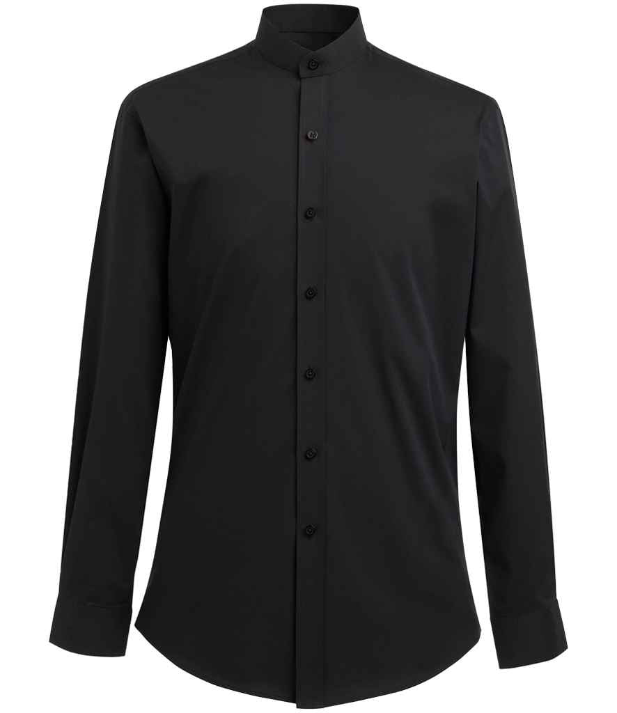 Brook Taverner - Volterra Long Sleeve Grandad Collar Shirt - BK578 WHI 15