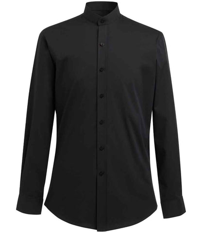 Brook Taverner - Volterra Long Sleeve Grandad Collar Shirt - BK578 WHI 15