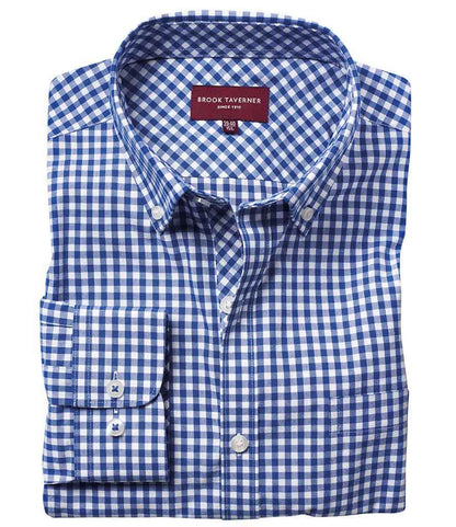 Brook Taverner - Montana Gingham Long Sleeve Shirt - BK580 BLU 14