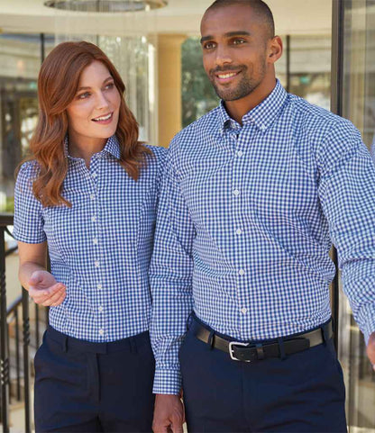 Brook Taverner - Montana Gingham Long Sleeve Shirt - BK580 BLU 14