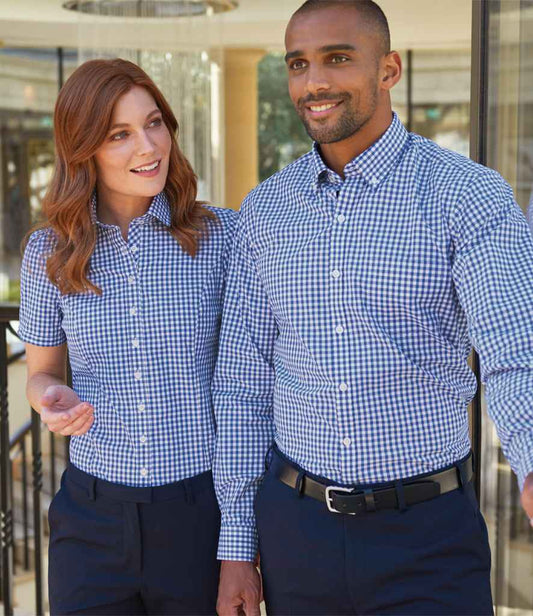 Brook Taverner - Montana Gingham Long Sleeve Shirt - BK580 BLU 14