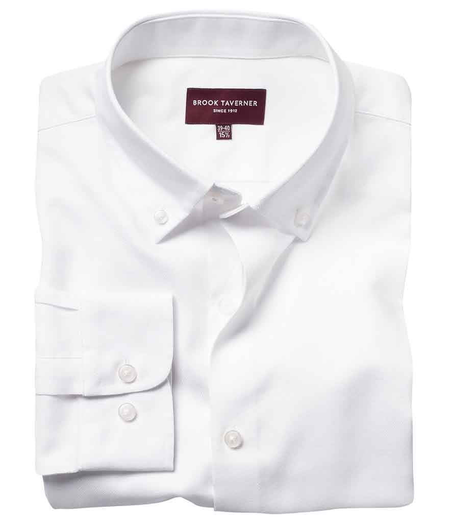 Brook Taverner - Toronto Long Sleeve Oxford Shirt - BK582 WHI 14