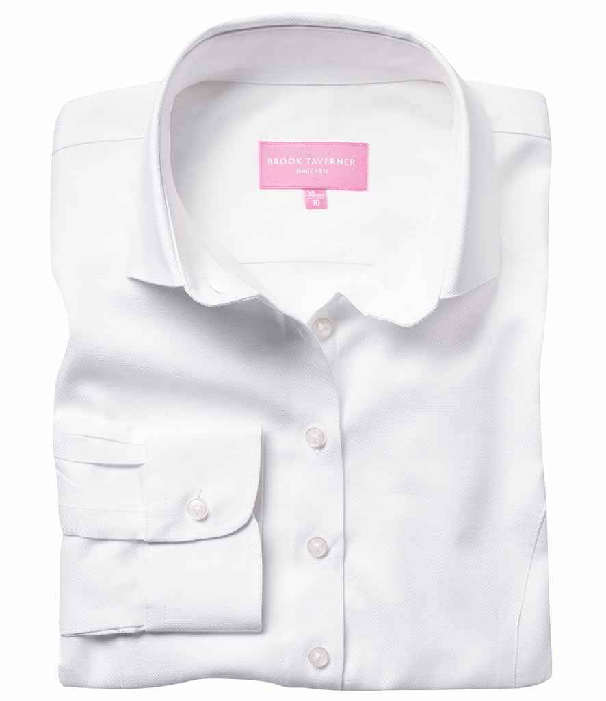 Brook Taverner - Ladies Aspen Long Sleeve Oxford Shirt - BK583 WHI 8