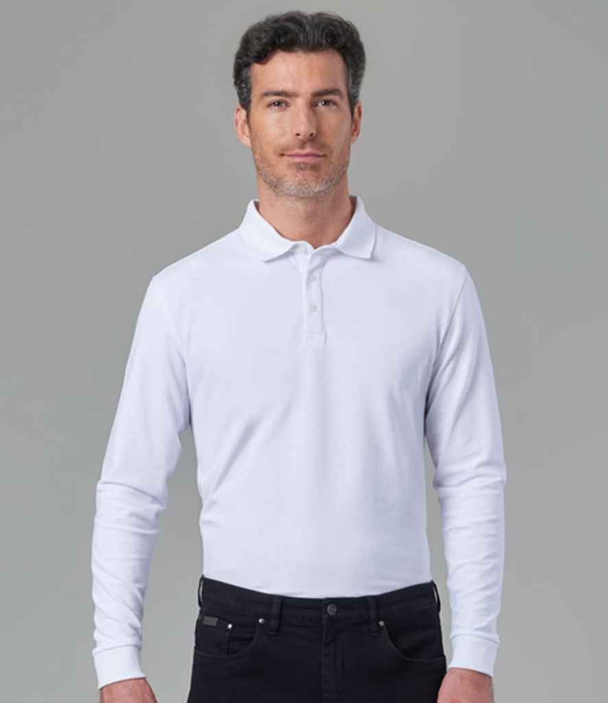 Brook Taverner - Frederick Long Sleeve Polo Shirt - BK615 WHI S