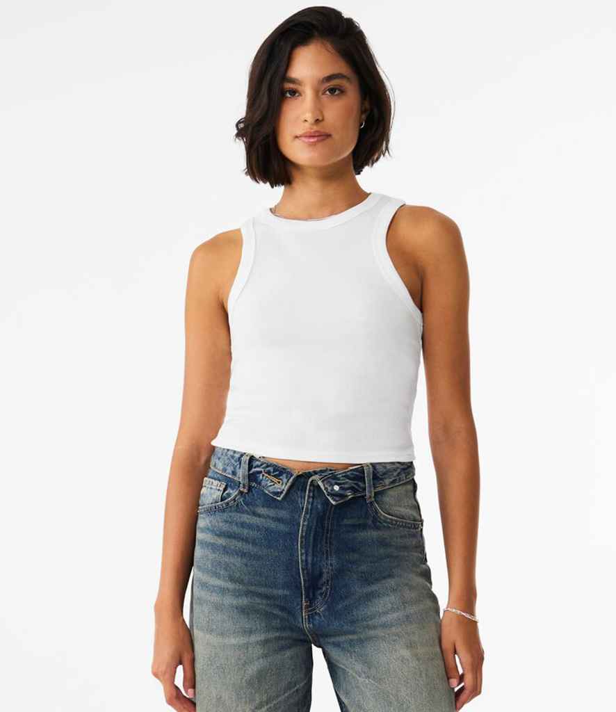 Bella - Ladies Micro Rib Racer Tank Top - BL1019 SWH XS
