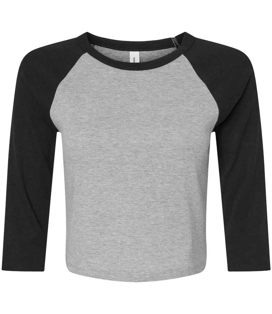 Bella - Ladies Micro Rib 3/4 Raglan Baby T-Shirt - BL1200 WH/NV XS