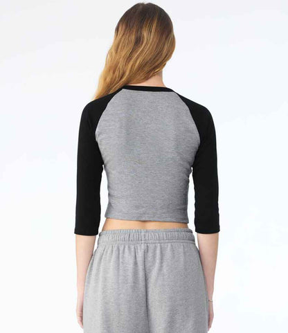 Bella - Ladies Micro Rib 3/4 Raglan Baby T-Shirt - BL1200 AH/BK XS