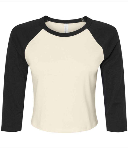 Bella - Ladies Micro Rib 3/4 Raglan Baby T-Shirt - BL1200 WH/NV XS