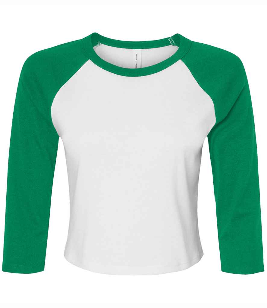 Bella - Ladies Micro Rib 3/4 Raglan Baby T-Shirt - BL1200 WH/NV XS