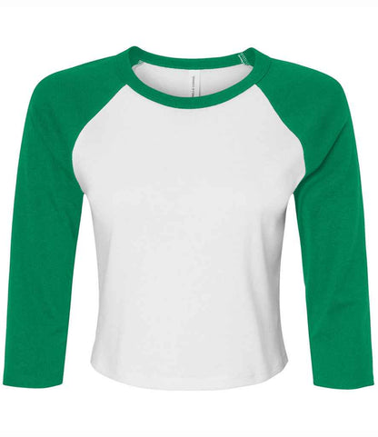 Bella - Ladies Micro Rib 3/4 Raglan Baby T-Shirt - BL1200 WH/NV XS