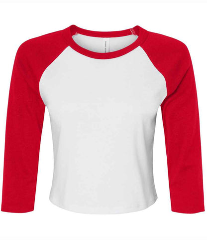 Bella - Ladies Micro Rib 3/4 Raglan Baby T-Shirt - BL1200 WH/NV XS