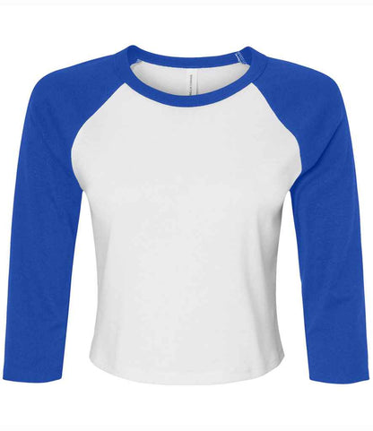 Bella - Ladies Micro Rib 3/4 Raglan Baby T-Shirt - BL1200 WH/NV XS