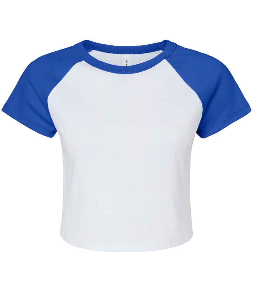 Bella - Ladies Micro Rib Raglan Baby T-Shirt - BL1201 WH/PI XS