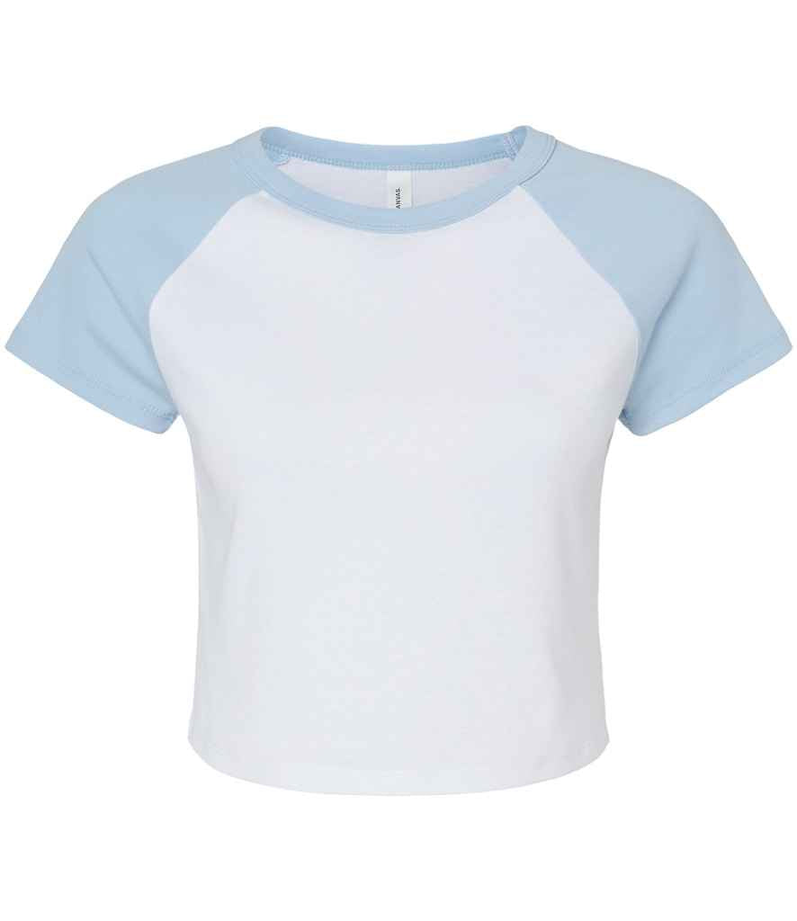 Bella - Ladies Micro Rib Raglan Baby T-Shirt - BL1201 WH/PI XS
